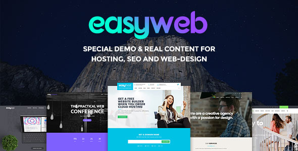 Download Free EasyWeb v2.3.0 – WP Theme For Hosting, SEO and Web-design