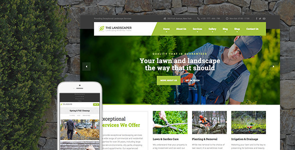 Download Free The Landscaper v1.5 – Lawn & Landscaping WP Theme