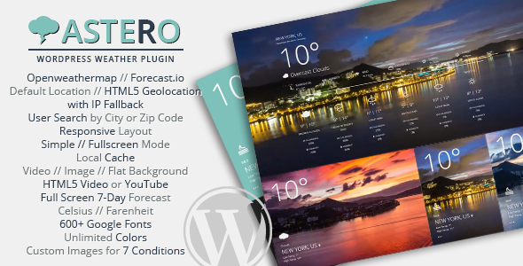 Download Free Astero WordPress Weather Plugin v1.4.2