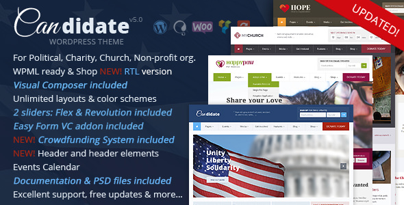 Download Free Candidate v5.0 – Political/Nonprofit WordPress Theme