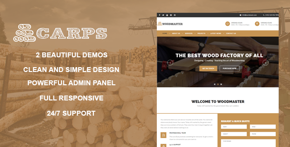 Download Free Carps v1.1 – Wood Carpentry WordPress Theme