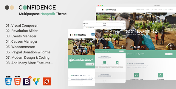 Download Free Confidence v3.2.3 – Multipurpose Nonprofit Theme