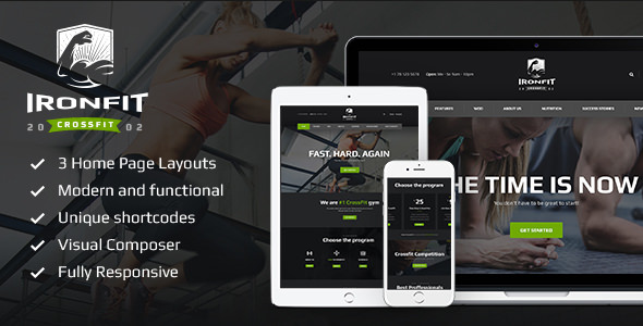 Download Free Ironfit v1.3.2 – Fitness, Gym and Crossfit WordPress Theme