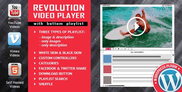 Download Free Revolution Video Player With Bottom Playlist v1.7.1