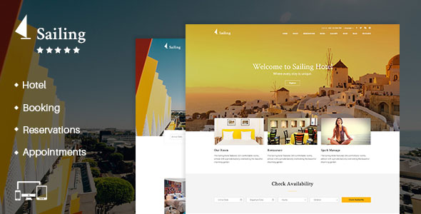 Download Free Sailing v2.0 – Hotel WordPress Theme