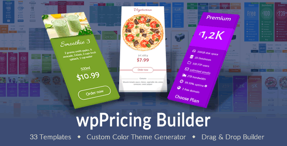 Download Free wpPricing Builder v1.5.3 – WordPress Responsive Pricing Tables