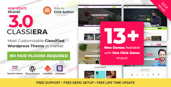 Download Free Classiera v3.0.8 – Classified Ads WordPress Theme