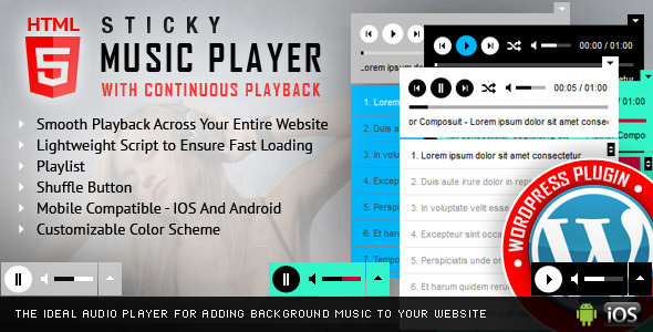 Download Free Sticky HTML5 Music Player v2.3 – WordPress Plugin