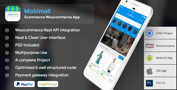 Download Free Mobimall – Woocommerce Android + iOS App IONIC 3