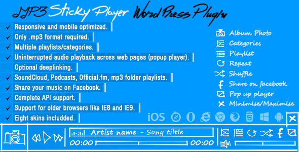 Download Free MP3 Sticky Player v5.5 – WordPress Plugin