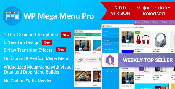 Download Free WP Mega Menu Pro v2.0.0 – Responsive Mega Menu Plugin