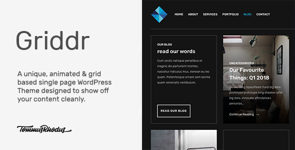 Download Free Griddr v1.0.2 – Animated Grid Creative WordPress Theme