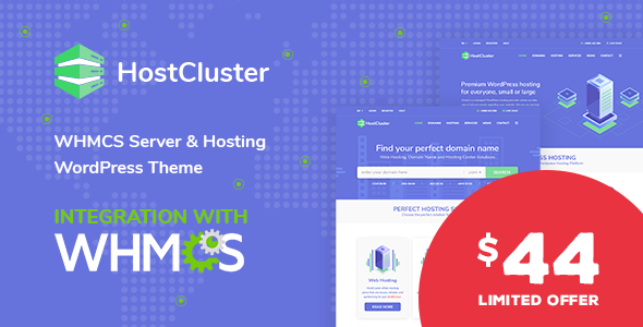 Download Free HostCluster v1.4.1 – WHMCS Server & Hosting Theme