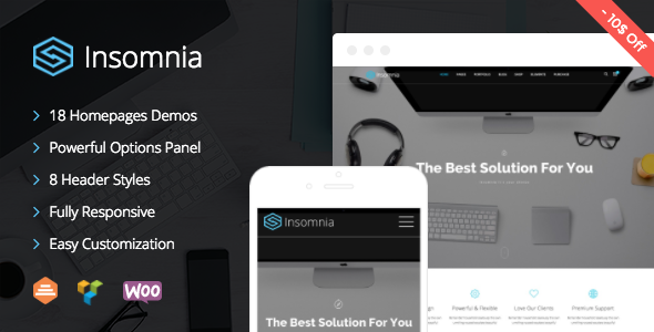 Download Free Insomnia v1.1.5 – Beautiful and Modern Creative Theme
