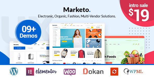 Download Free Marketo v1.0.9 – ECommerce & Multivendor Theme