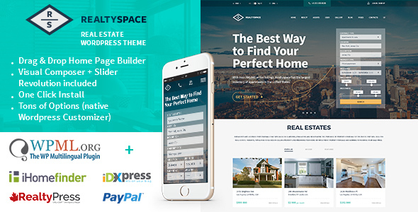 Download Free Realtyspace v1.4.15 – Real estate WordPress Theme
