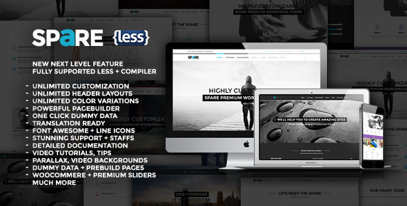 Download Free Spare v1.6.8 – Ultimate MultiPurpose LESS Theme