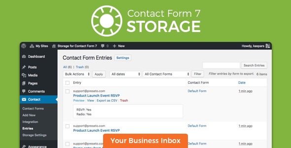 Download Free Storage for Contact Form CF7 v2.0 Download Free Storage for Contact Form CF7 v2.0