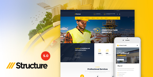 Download Free Structure v5.7.2 – Construction WordPress Theme