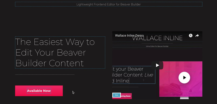 Download Free Wallace Inline v1.2.4 – Front-end editor for Beaver Builder