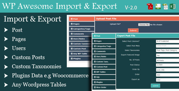 Download Free WordPress Awesome Import & Export Plugin v3.1.0 Download Free WordPress Awesome Import & Export Plugin v3.1.0