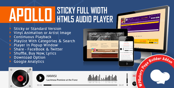 Download Free Apollo v1.3.0.1 – Audio Player for WPBakery Page Builder