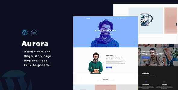 Download Free AuroraX v1.0 – Portfolio WordPress Theme