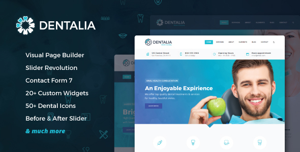 Download Free Dentalia v1.6.0.2 – Dentist & Medical WordPress Theme
