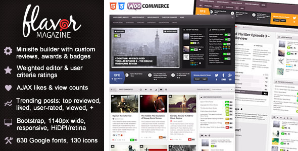 Download Free Flavor v1.13 – Responsive/HD Magazine/Review AJAX Theme
