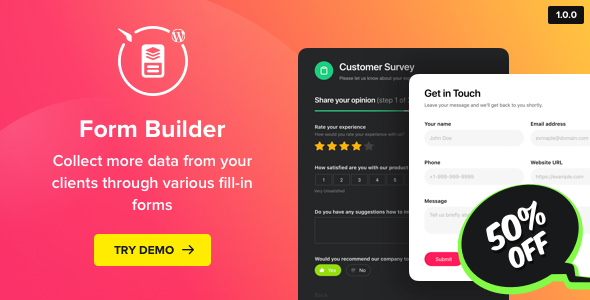 Download Free Form Builder v1.0.1 – WordPress Form plugin