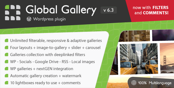 Download Free Global Gallery v6.3 – WordPress Responsive Gallery