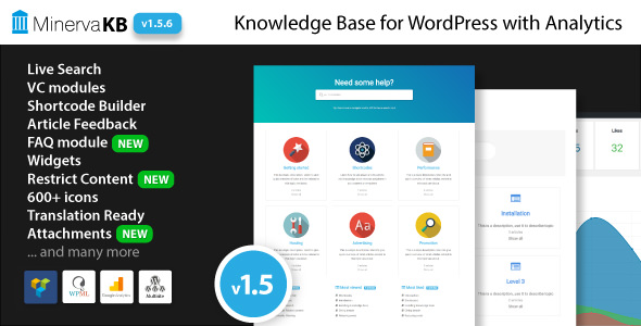 Download Free MinervaKB v1.5.6 – Knowledge Base for WordPress with Analytics