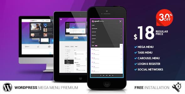 Download Free QuadMenu v1.5.2 – Themes Developer Mega Menu