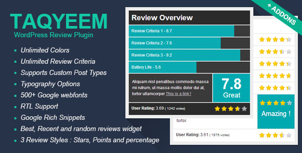 Download Free Taqyeem v2.2.5 – WordPress Review Plugin