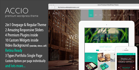Download Free Accio v1.2.6 – One Page Parallax Responsive Theme