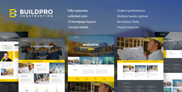 Download Free BuildPro v1.0.9.2 – Business, Building & Construction Theme