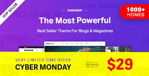 Download Free CheerUp v6.0.1 – Blog / Magazine – WordPress Blog Theme