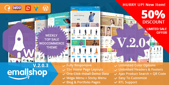 Download Free EmallShop v2.0.11 – Responsive Multipurpose WooCommerce Theme