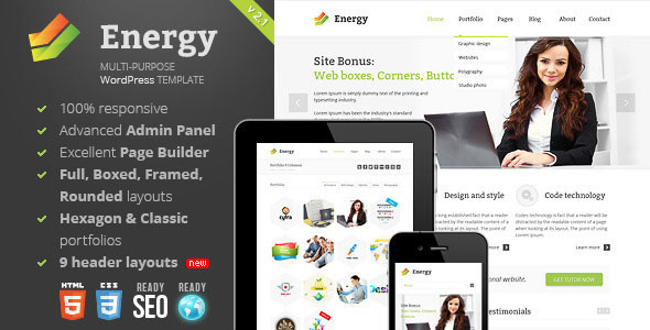 Download Free Energy v3.1.1 – Responsive Multi-Purpose Theme