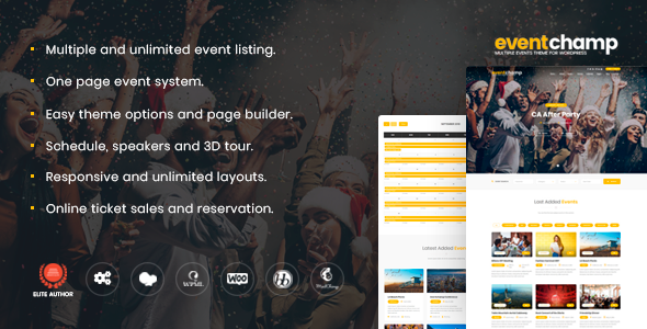 Download Free Event Champ v1.7.4 – Multiple Events & Conference Theme