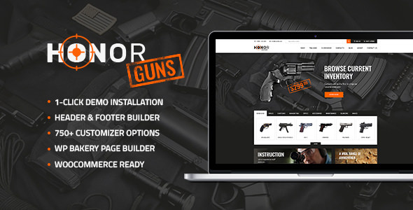 Download Free Honor v1.0 – Shooting Club & Weapon Store Theme
