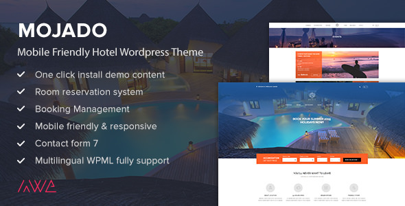 Download Free Mojado v3.0.0 – Mobile Friendly Hotel WordPress Theme