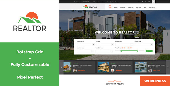 Download Free Realtor v1.4.1 – Responsive Real Estate WordPress Theme