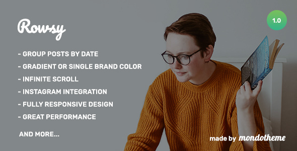 Download Free Rowsy v1.0 – WordPress Blog Theme