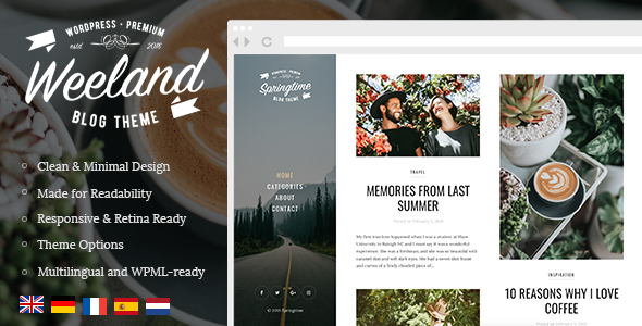 Download Free Weeland v1.2.2 – Masonry Lifestyle WordPress Blog Theme