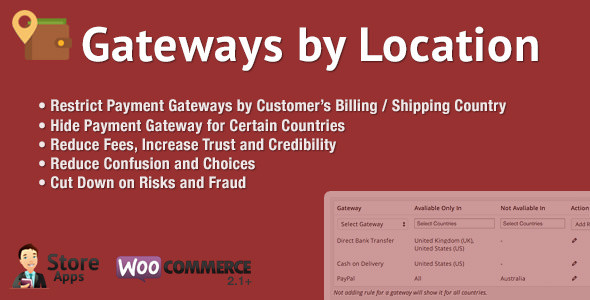 Download Free WooCommerce Gateways by Location v1.3.1