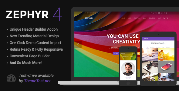 Download Free Zephyr v5.2 – Material Design Theme
