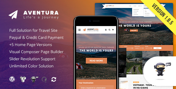 Download Free Aventura v1.8.5 – Travel & Tour Booking System Theme Download Free Aventura v1.8.5 – Travel & Tour Booking System Theme