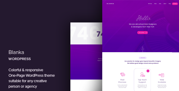 Download Free Blanka v1.1 – One Page WordPress Theme