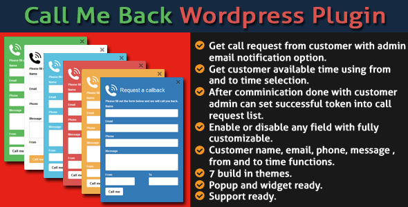 Download Free Call Me Back v2.0 – WordPress Plugin